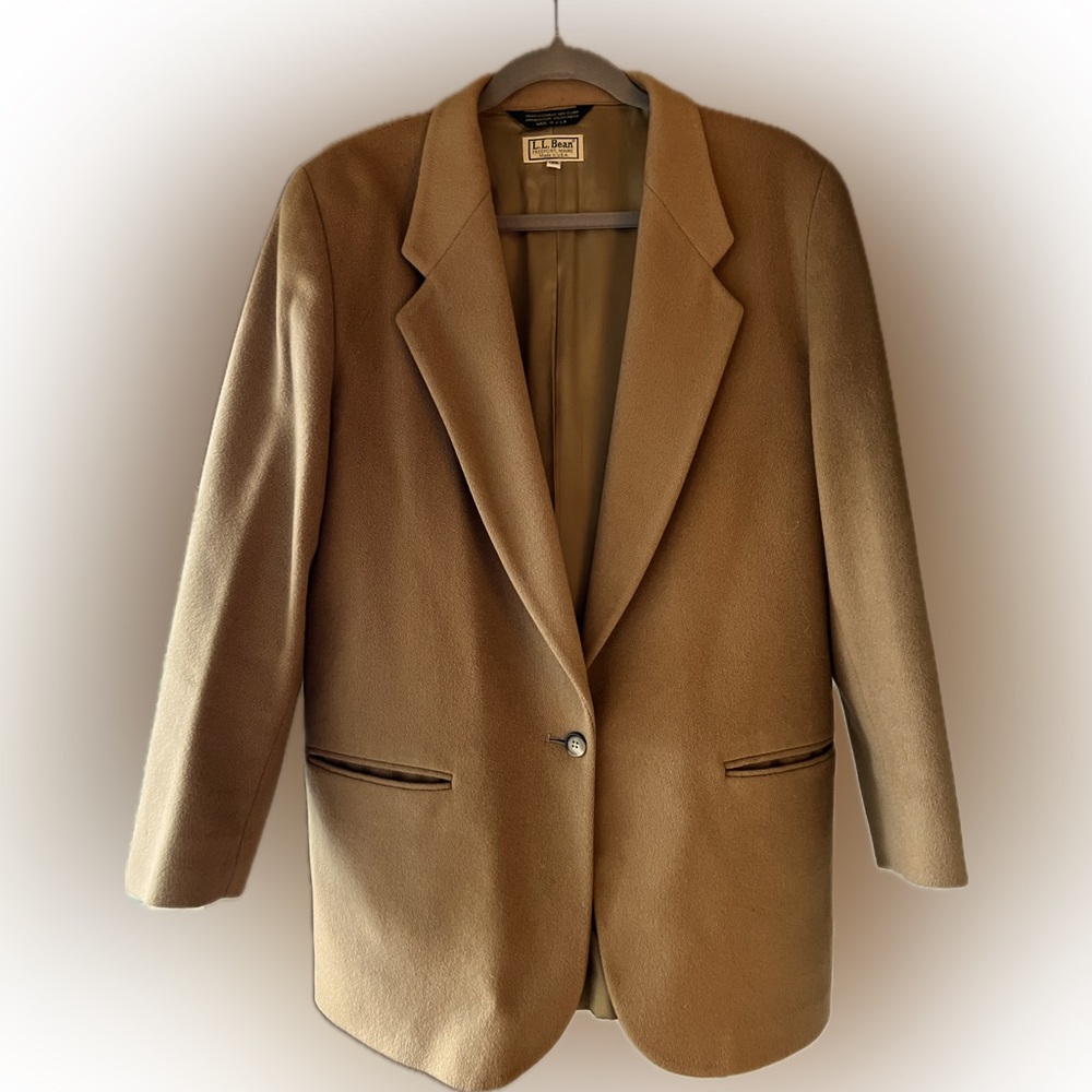L.L. Bean camel oversized blazer